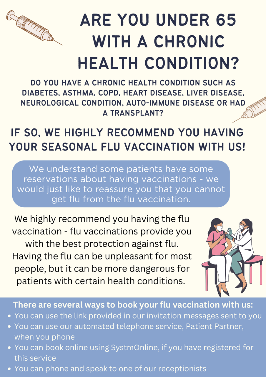 Under 65 flu poster