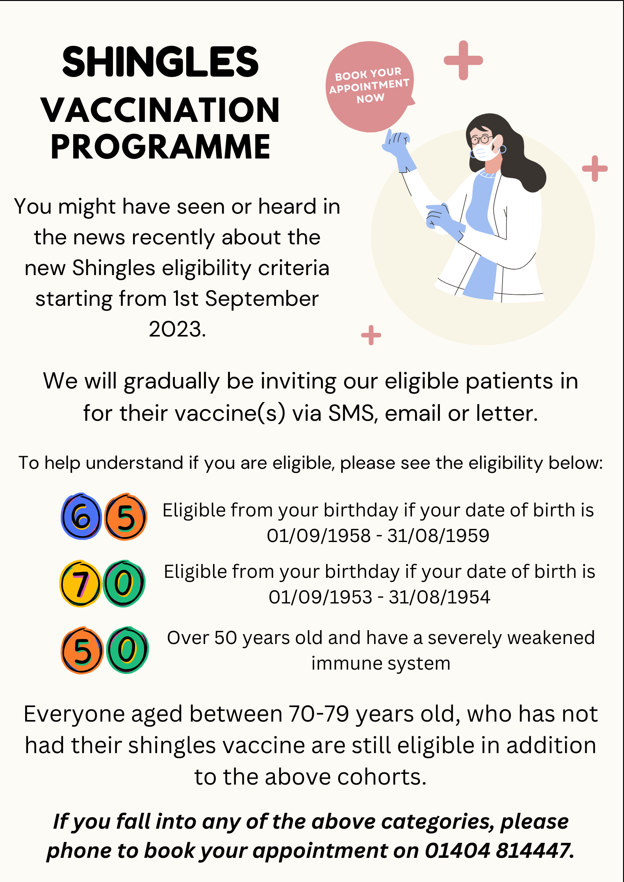 Shingles vaccination poster